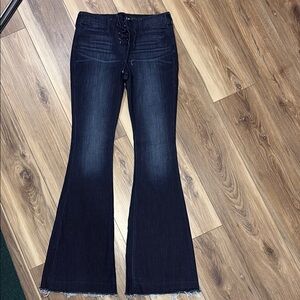 Express lace up flare jeans